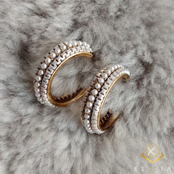 Chain Pearl Hoop