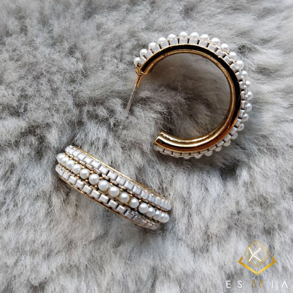 Chain Pearl Hoop