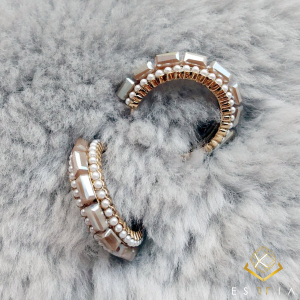 Cubic Pearl Hoop