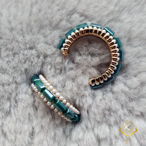 Cubic Pearl Hoop