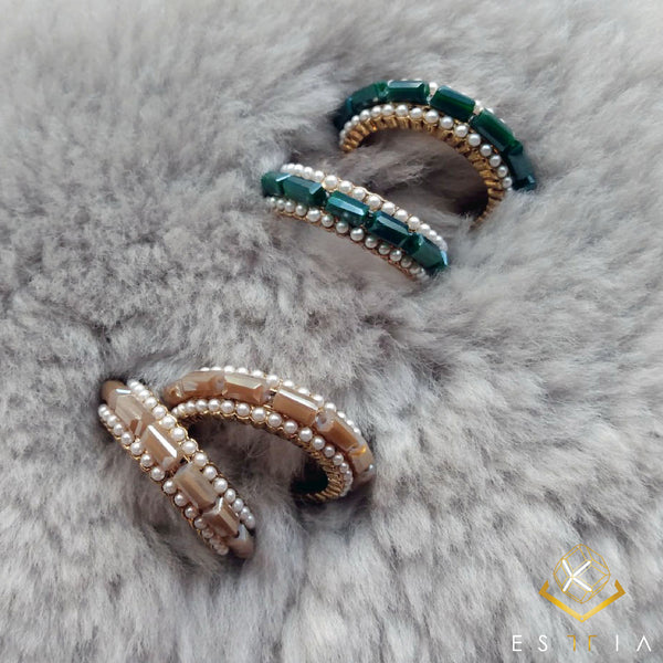 Cubic Pearl Hoop
