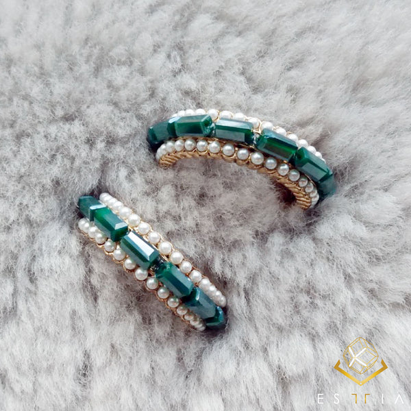 Cubic Pearl Hoop