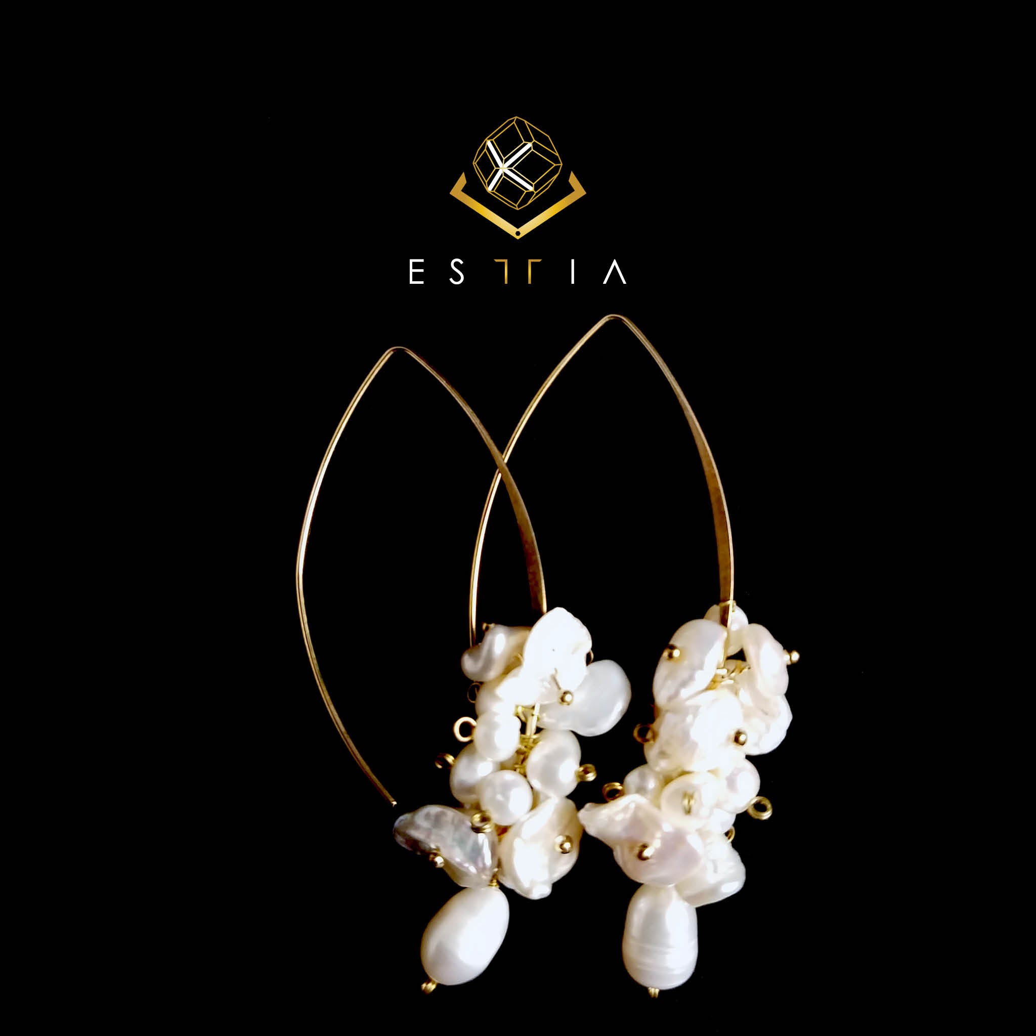 Pearly Cluster Hoop Oval