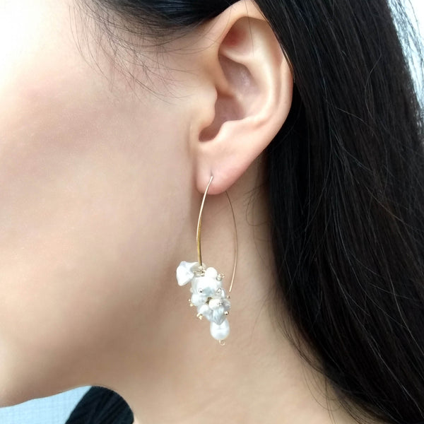 Pearly Cluster Hoop Oval